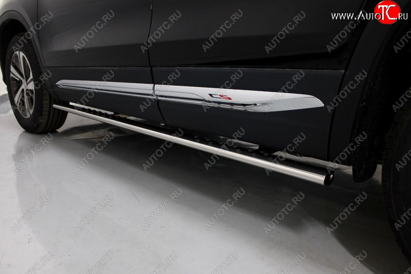 36 899 р. Пороги овальные с проступью 75х42 мм ТСС Тюнинг  Changan CS75 (2018-2022) 1-ый рестайлинг (серые)  с доставкой в г. Керчь