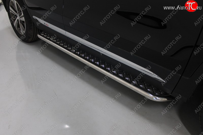 32 999 р. Пороги с площадкой 42,4 мм ТСС Тюнинг  Changan CS75 (2018-2022) 1-ый рестайлинг (серые)  с доставкой в г. Керчь