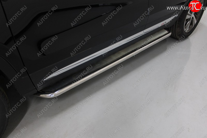41 649 р. Пороги с площадкой 42,4 мм ТСС Тюнинг  Changan CS75 (2018-2022) 1-ый рестайлинг (нержавейка)  с доставкой в г. Керчь