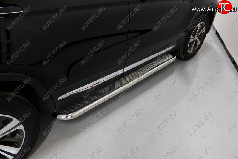 49 499 р. Пороги с площадкой 60,3 мм ТСС Тюнинг  Changan CS75 (2018-2022) 1-ый рестайлинг (нержавейка)  с доставкой в г. Керчь