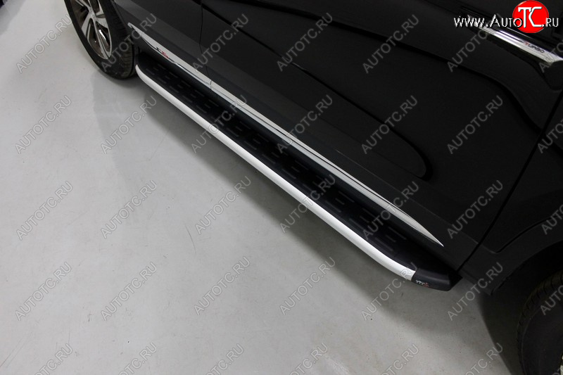 20 599 р. Пороги алюминиевые с пластиковой накладкой ТСС Тюнинг  Changan CS75 (2018-2022) 1-ый рестайлинг (серые)  с доставкой в г. Керчь
