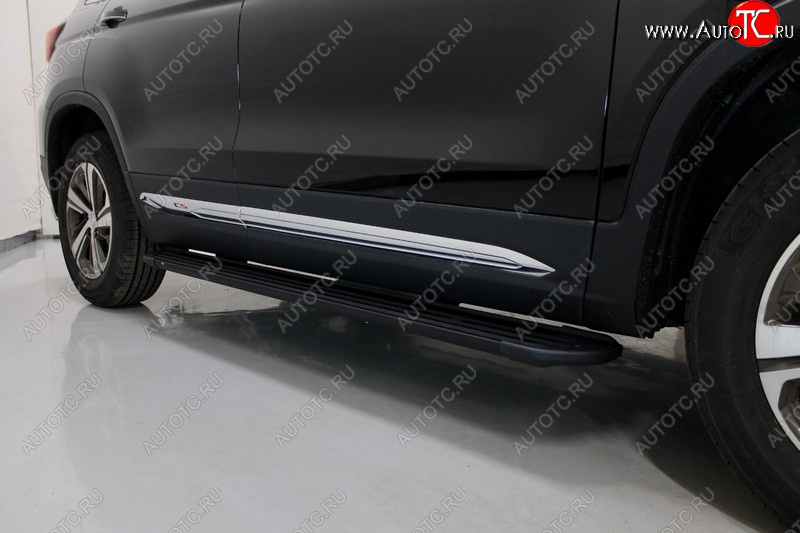 21 999 р. Пороги алюминиевые Slim Line ТСС Тюнинг  Changan CS75 (2018-2022) 1-ый рестайлинг (Black)  с доставкой в г. Керчь