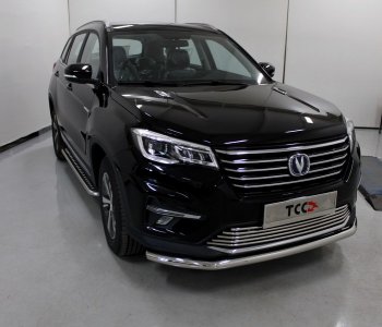Защита переднего бампера нижняя d60,3 мм ТСС Тюнинг Changan CS75 1-ый рестайлинг (2018-2022) (нержавейка)