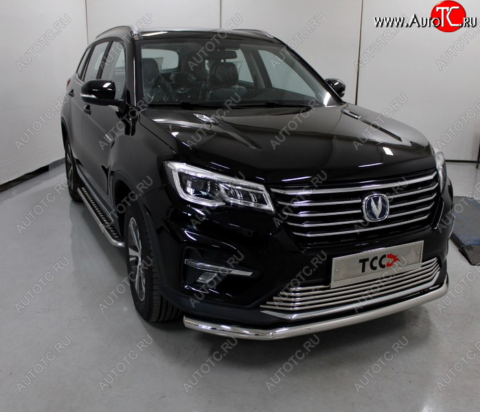 17 999 р. Защита переднего бампера нижняя d60,3 мм ТСС Тюнинг  Changan CS75 (2018-2022) 1-ый рестайлинг (нержавейка)  с доставкой в г. Керчь