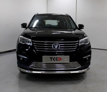 Защита переднего бампера нижняя с ДХО 60,3 мм ТСС Тюнинг Changan CS75 1-ый рестайлинг (2018-2022) (нержавейка)