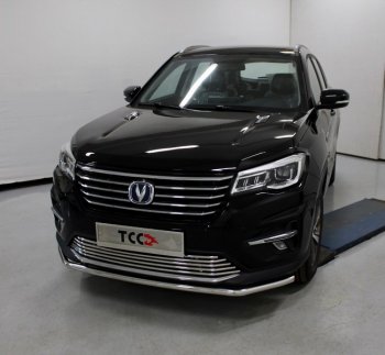 Защита переднего бампера нижняя 42,4 мм ТСС Тюнинг Changan CS75 1-ый рестайлинг (2018-2022) (нержавейка)