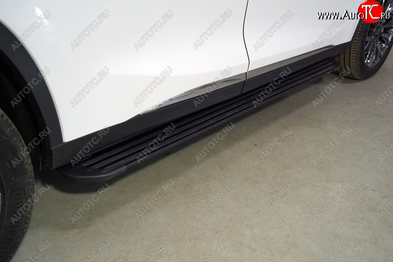 21 999 р. Пороги алюминиевые Slim Line ТСС Тюнинг  EXEED TXL (2020-2021)  дорестайлинг (Black)  с доставкой в г. Керчь