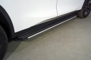 Пороги алюминиевые Slim Line ТСС Тюнинг EXEED TXL (2020-2021)  дорестайлинг (Silver)