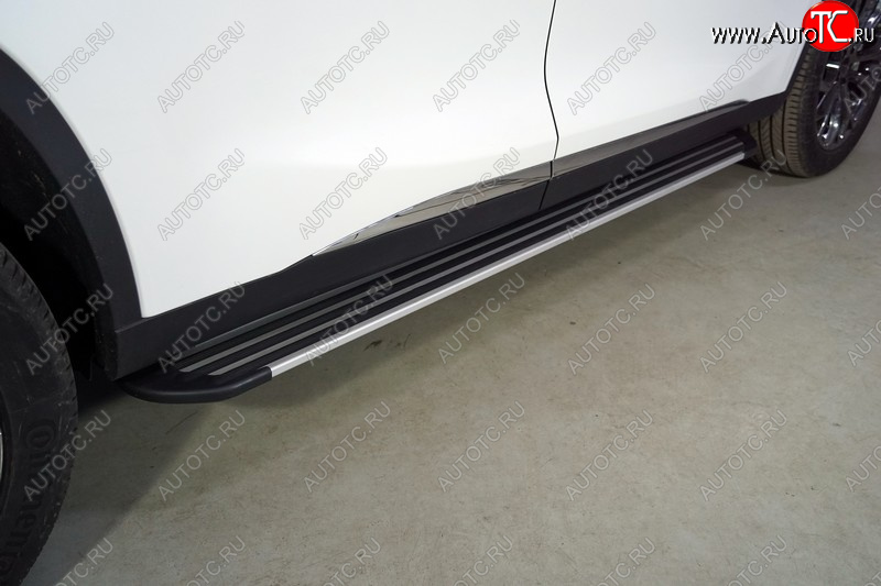 20 599 р. Пороги алюминиевые Slim Line ТСС Тюнинг  EXEED TXL (2020-2021)  дорестайлинг (Silver)  с доставкой в г. Керчь