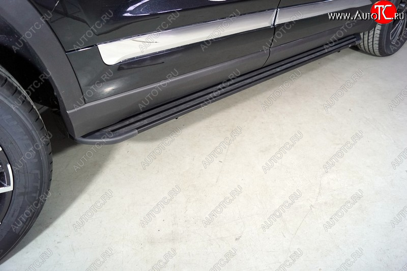 21 999 р. Пороги алюминиевые Slim Line ТСС Тюнинг  Chery Tiggo 8 PRO (2021-2025) (Black)  с доставкой в г. Керчь