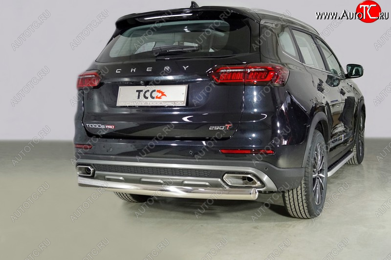20 999 р. Защита заднего бампера (овальная, d75х42 мм) TCC Chery Tiggo 8 PRO (2021-2025)  с доставкой в г. Керчь