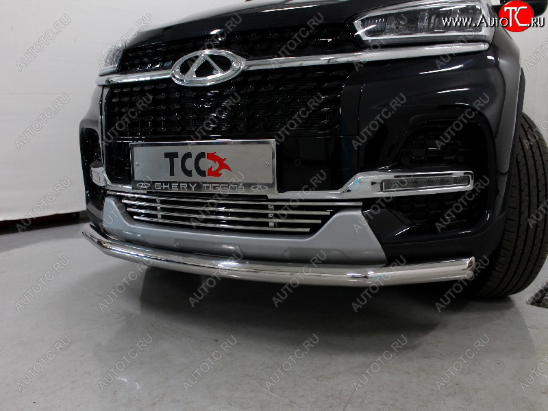 7 349 р. Нижняя декоративная вставка в бампер ТСС Тюнинг  Chery Tiggo 8  (T18) (2019-2025) рестайлинг (d 12 мм)  с доставкой в г. Керчь