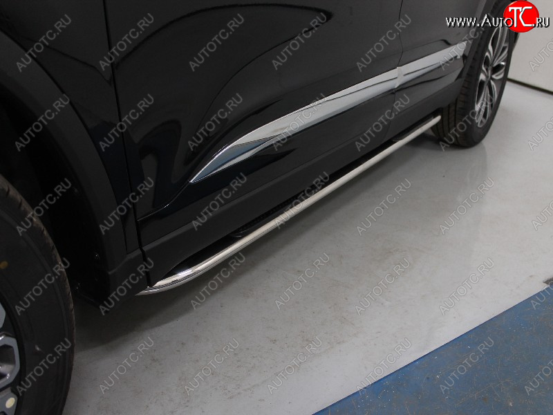 34 749 р. Пороги овальные гнутые с накладкой 75х42 мм ТСС Тюнинг  Chery Tiggo 8  (T18) (2019-2025) рестайлинг (серые)  с доставкой в г. Керчь