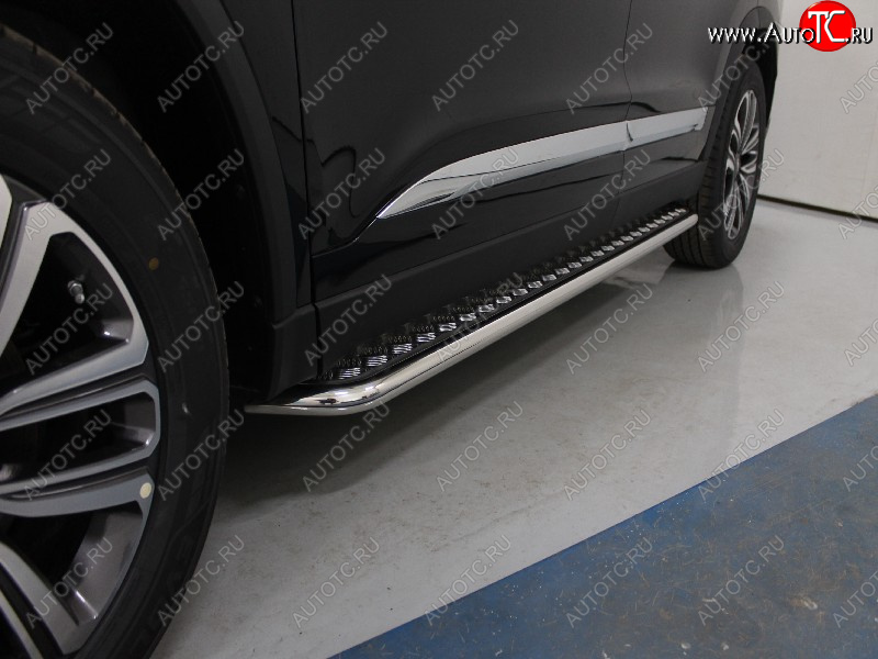 30 099 р. Пороги с площадкой 42,4 мм ТСС Тюнинг  Chery Tiggo 8  (T18) (2018-2025) дорестайлинг, рестайлинг (серые)  с доставкой в г. Керчь