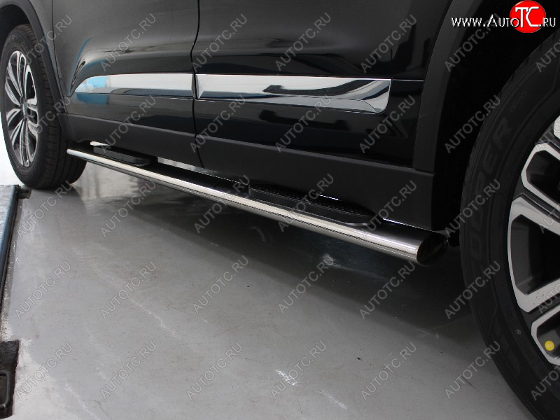 40 999 р. Пороги овальные с накладкой 120x60 мм ТСС Тюнинг  Chery Tiggo 8  (T18) (2019-2025) рестайлинг (серые)  с доставкой в г. Керчь
