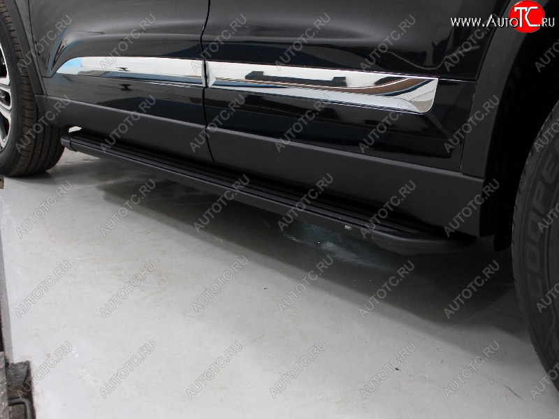 21 999 р. Пороги алюминиевые Slim Line ТСС Тюнинг  Chery Tiggo 8  (T18) (2018-2025) дорестайлинг, рестайлинг (Black)  с доставкой в г. Керчь