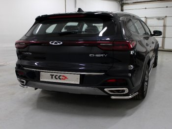 Защита заднего бампера (уголки, d42,4 мм) TCC Chery Tiggo 8  (T18) (2019-2025) рестайлинг