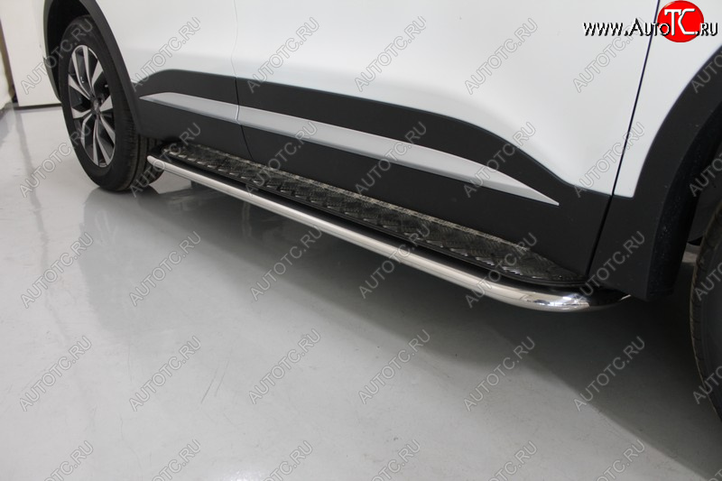 42 999 р. Пороги с площадкой 75*42 мм ТСС Тюнинг  Chery Tiggo 7 PRO (2019-2025) (серые)  с доставкой в г. Керчь