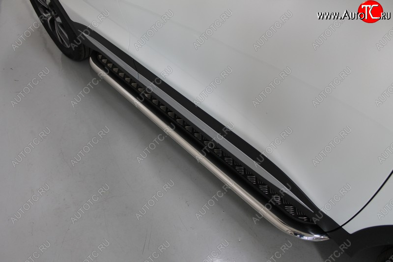51 999 р. Пороги с площадкой 75х42 мм ТСС Тюнинг  Chery Tiggo 7 PRO (2019-2025) (нержавейка)  с доставкой в г. Керчь