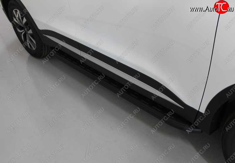21 999 р. Пороги алюминиевые с пластиковой накладкой ТСС Тюнинг  Chery Tiggo 7 PRO (2019-2025) (карбон черные)  с доставкой в г. Керчь