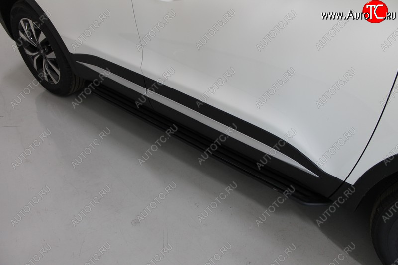 21 999 р. Пороги алюминиевые, ТСС Тюнинг  Chery Tiggo 7 PRO (2019-2025) (Slim Line Black)  с доставкой в г. Керчь