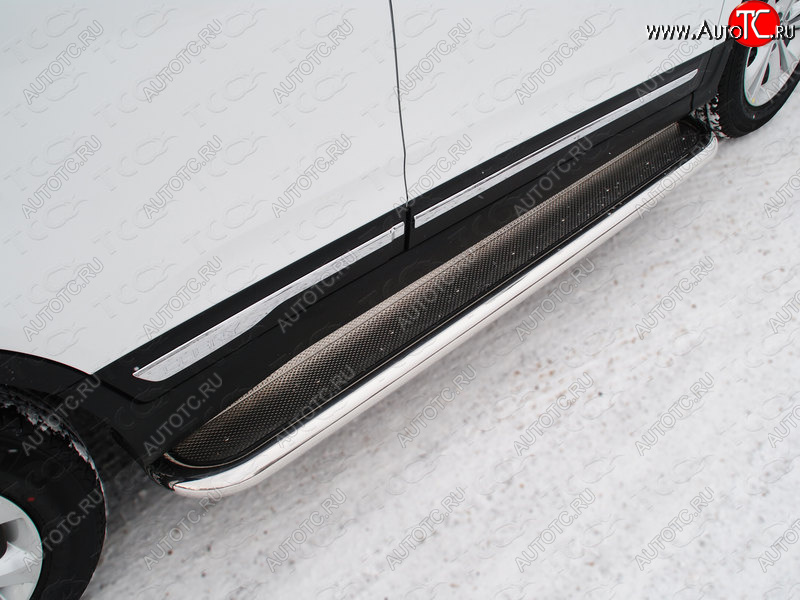 41 749 р. Пороги с площадкой 60,3 мм ТСС Тюнинг  Chery Tiggo 5  (T21) (2014-2017) дорестайлинг (нержавейка)  с доставкой в г. Керчь