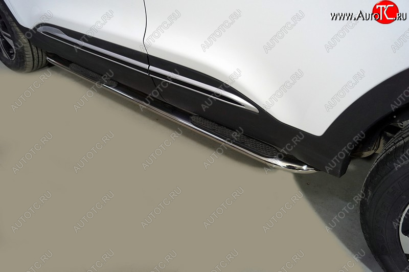 32 799 р. Пороги овальные гнутые с накладкой 75х42 мм ТСС Тюнинг  Chery Tiggo 4 Pro (2021-2025) (серые)  с доставкой в г. Керчь