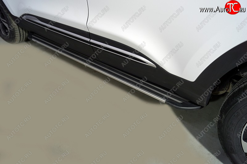 20 599 р. Пороги алюминиевые Slim Line ТСС Тюнинг  Chery Tiggo 4 Pro (2021-2025) (Silver)  с доставкой в г. Керчь