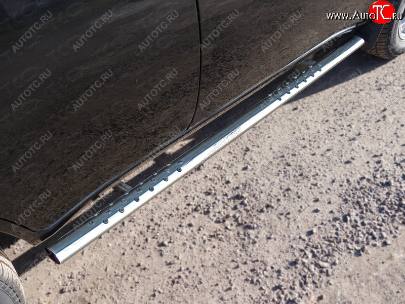 31 399 р. Пороги овальные с проступью 75х42 мм ТСС Тюнинг Chery Tiggo T11 рестайлинг (2013-2016) (серые)  с доставкой в г. Керчь