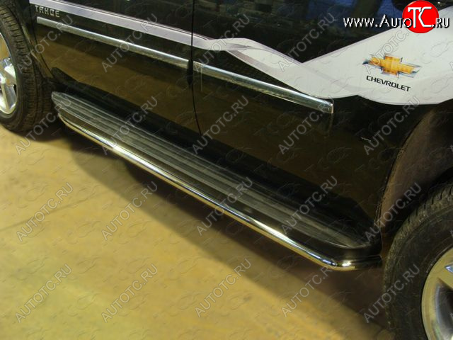 25 499 р. Защита порогов алюминий 42,4 мм, ТСС Тюнинг  Chevrolet Tahoe ( GMT900,  K2UC) (2006-2021) 5 дв.  с доставкой в г. Керчь
