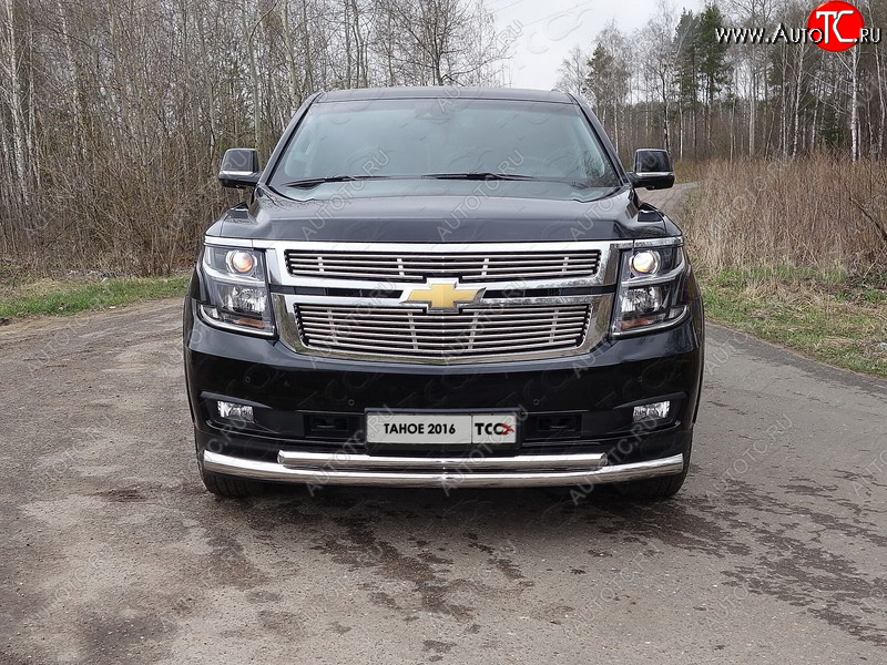 34 999 р. Защита передняя нижняя двойная 76,1*50,8 мм Тюнинг Chevrolet Tahoe GMT900 5 дв. (2006-2013) (нержавейка)  с доставкой в г. Керчь
