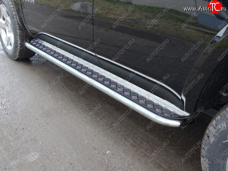 36 999 р. Пороги с площадкой 60,3 мм ТСС Тюнинг  Chevrolet Tahoe  K2UC (2014-2021) (серые)  с доставкой в г. Керчь