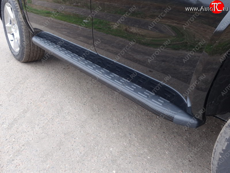 21 999 р. Пороги алюминиевые с пластиковой накладкой ТСС Тюнинг  Chevrolet Tahoe  K2UC (2014-2021) (карбон черные)  с доставкой в г. Керчь