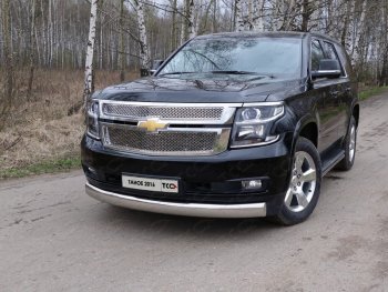Защита переднего бампера нижняя овальная 120х60 мм ТСС Тюнинг Chevrolet Tahoe K2UC (2014-2021) (нержавейка)