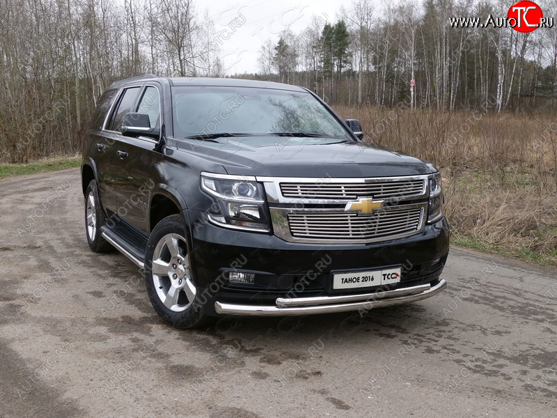 34 999 р. Защита передняя нижняя двойная 76,1*50,8 мм Тюнинг Chevrolet Tahoe K2UC (2014-2021) (нержавейка)  с доставкой в г. Керчь