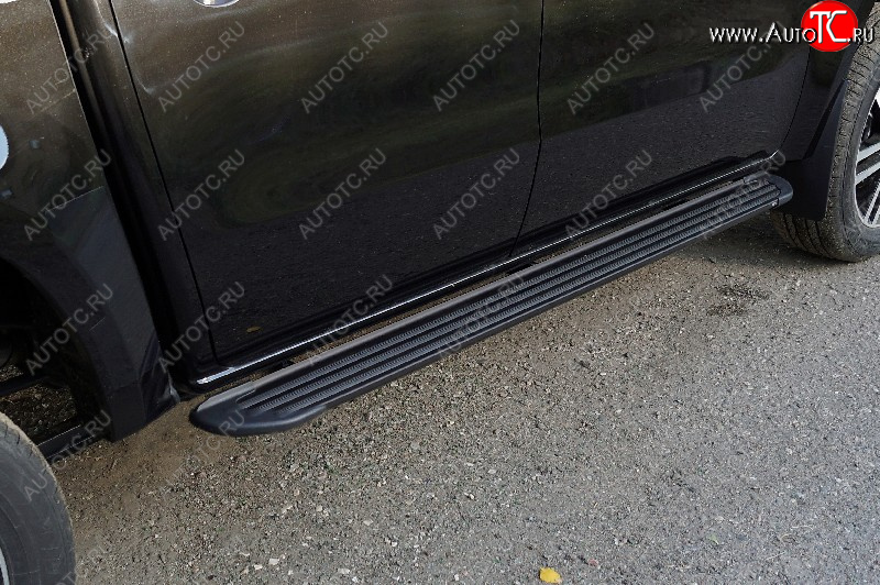 21 999 р. Пороги алюминиевые Slim Line ТСС Тюнинг  Dong Feng DF6 (2022-2025) пикап (Black)  с доставкой в г. Керчь