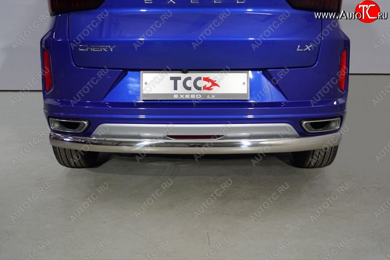 14 749 р. Защита заднего бампера (1.5L Turbo 2WD, овальная, d75х42 мм) TCC  EXEED LX (2021-2025) 1-ый рестайлинг  с доставкой в г. Керчь