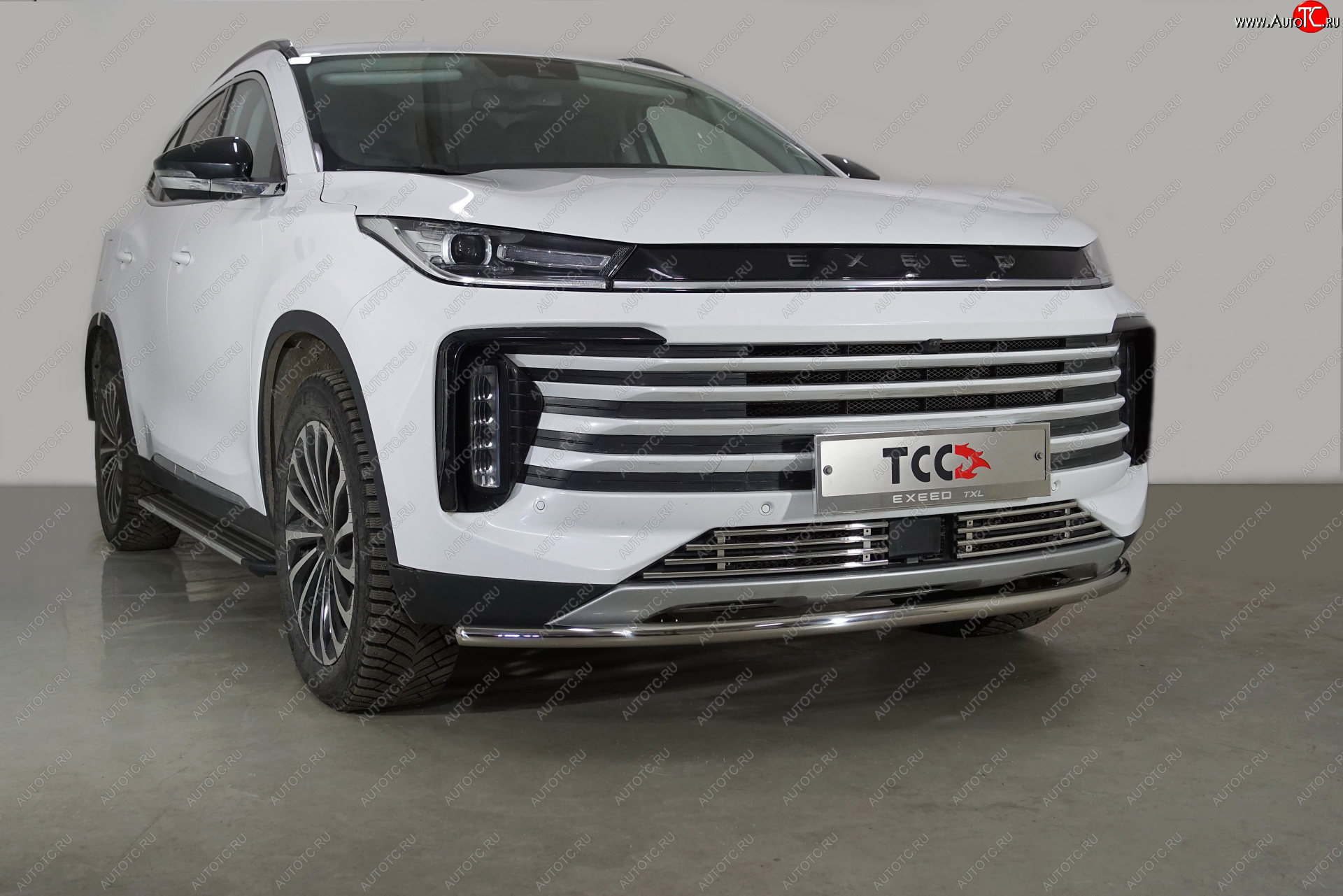 11 999 р. Защита переднего бампера нижняя d42,4 мм ТСС Тюнинг  EXEED TXL (2021-2025) 1-ый рестайлинг (нержавейка)  с доставкой в г. Керчь