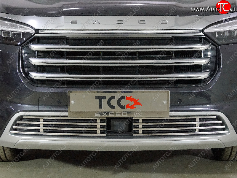 5 449 р. Декоративная вставка переднего бампера ТСС Тюнинг  EXEED VX (2020-2023) дорестайлинг (d 12 мм)  с доставкой в г. Керчь