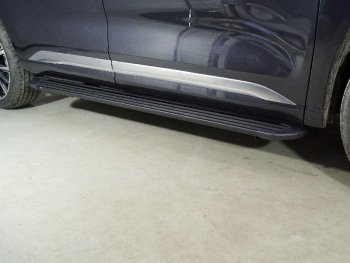 Пороги алюминиевые Slim Line ТСС Тюнинг EXEED VX (2020-2023) дорестайлинг (Black)