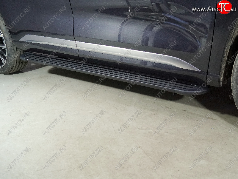 21 999 р. Пороги алюминиевые Slim Line ТСС Тюнинг  EXEED VX (2020-2023) дорестайлинг (Black)  с доставкой в г. Керчь