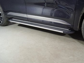 Пороги алюминиевые Slim Line ТСС Тюнинг EXEED VX (2020-2023) дорестайлинг (Silver)
