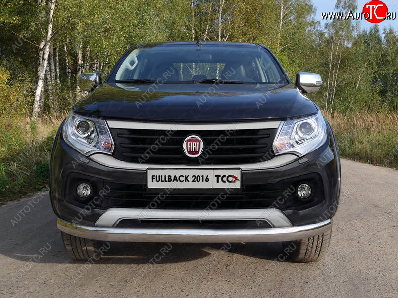 21 999 р. Защита переднего бампера нижняя овальная 75х42 мм ТСС Тюнинг  Fiat Fullback (2016-2018) (нержавейка)  с доставкой в г. Керчь