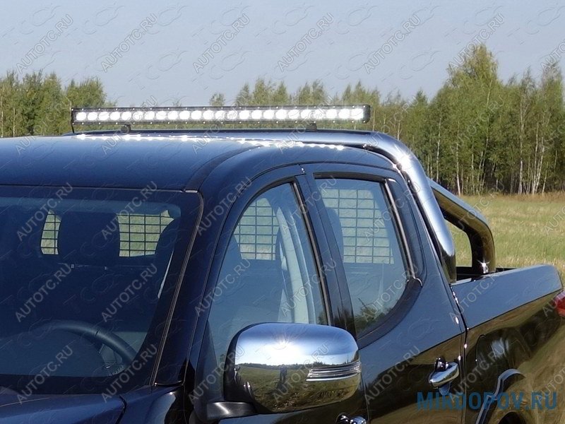 103 999 р. Защита кузова (для крышки) d 76,1 мм со светодиодной фарой ТСС Тюнинг  Fiat Fullback (2016-2018) (нержавейка)  с доставкой в г. Керчь