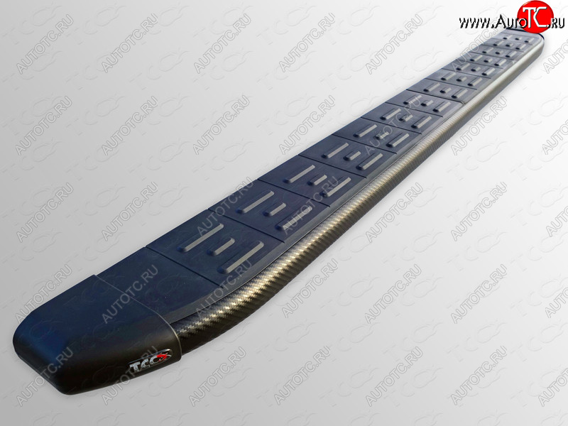 21 999 р. Пороги алюминиевые с пластиковой накладкой ТСС Тюнинг  Ford Explorer  U502 (2010-2016) дорестайлинг (карбон черные)  с доставкой в г. Керчь