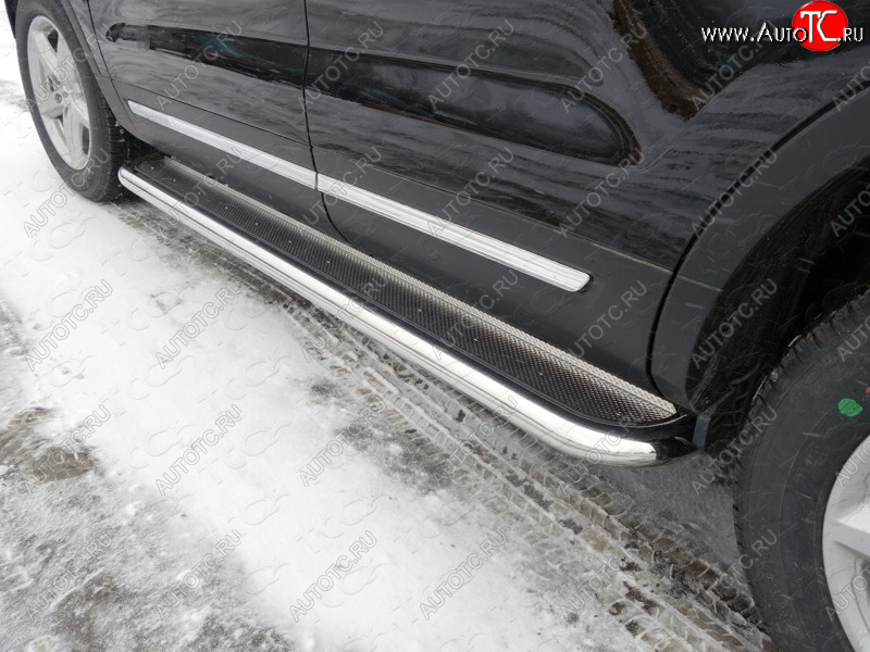 45 999 р. Пороги с площадкой 60,3 мм ТСС Тюнинг  Ford Explorer  U502 (2015-2018) 1-ый рестайлинг, 5 дв. (нержавейка)  с доставкой в г. Керчь