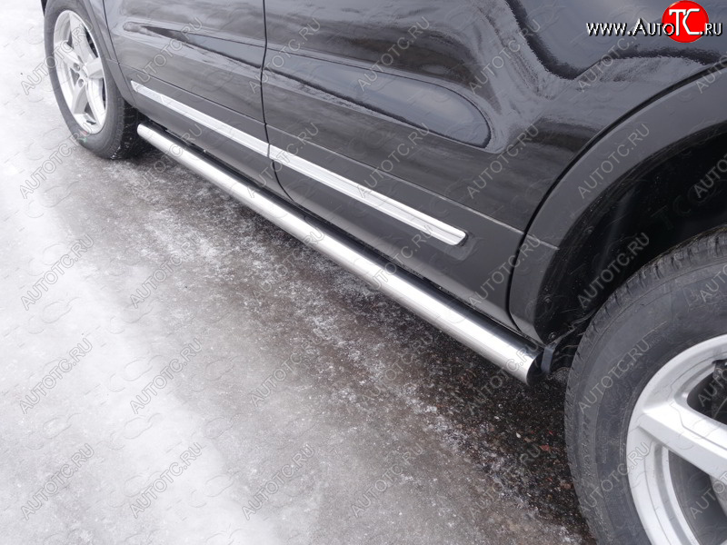 25 499 р. Защита порогов труба d60,3 мм ТСС Тюнинг  Ford Explorer  U502 (2015-2018) 1-ый рестайлинг, 5 дв. (серые)  с доставкой в г. Керчь