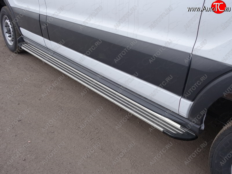 14 599 р. Порог правый алюминиевый Slim Line Silver, ТСС Тюнинг Ford Transit Connect (2013-2018) (Slim Line Silver)  с доставкой в г. Керчь