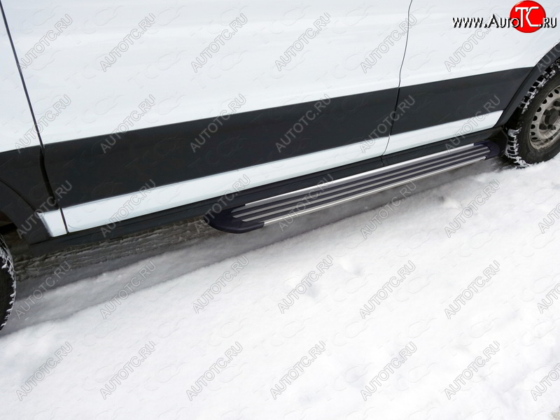 10 399 р. Порог правый алюминиевый Slim Line Silver, ТСС Тюнинг Ford Transit Connect (2013-2018) ( Slim Line Silver)  с доставкой в г. Керчь