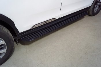 Пороги алюминиевые Slim Line ТСС Тюнинг GAC GS8 (2016-2023) (Black)